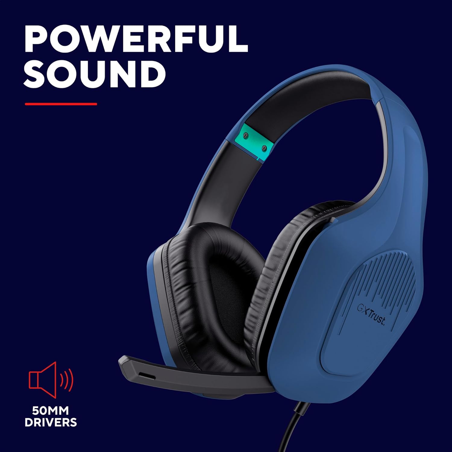 Buy Trust Gaming,Trust Gaming GXT 418B Rayne Lightweight Gaming Headset - 3.5mm Jack, 50mm Drivers, Foldaway Microphone, Over-Ear, Wired, 2m Cable, for PC, Xbox, PS4, PS5, Switch, Mobile - Blue - Gadcet UK | UK | London | Scotland | Wales| Near Me | Cheap | Pay In 3 | Headphones & Headsets